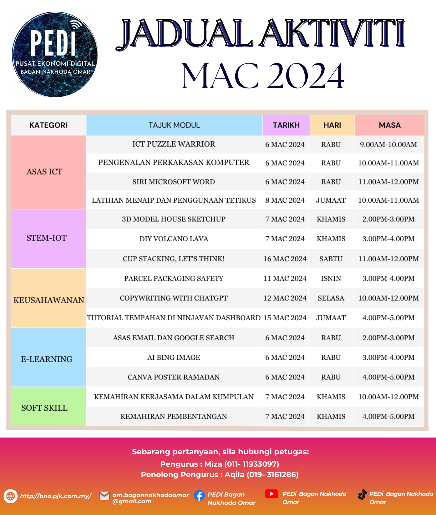 JADUAL MAC 2024